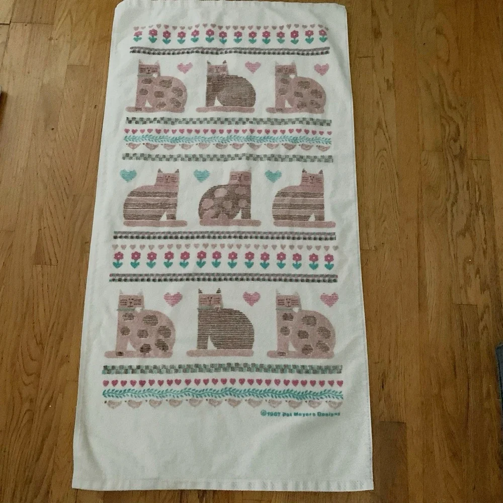 Vintage Utica Pat Meyers Fat‎ Cat Bath Towel